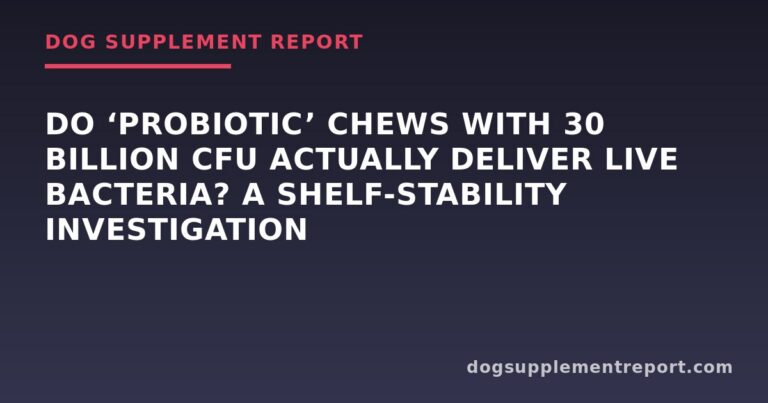 Do ‘Probiotic’ Chews With 30 Billion CFU Actually Deliver Live Bacteria? A Shelf-Stability Investigation