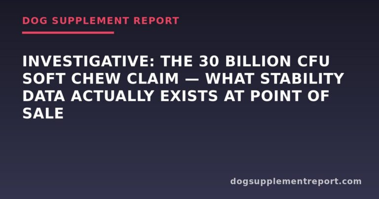 Investigative: The 30 Billion CFU Soft Chew Claim — What Stability Data Actually Exists at Point of Sale