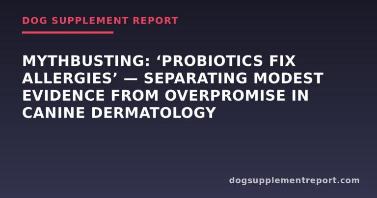 Mythbusting: ‘Probiotics Fix Allergies’ — Separating Modest Evidence from Overpromise in Canine Dermatology