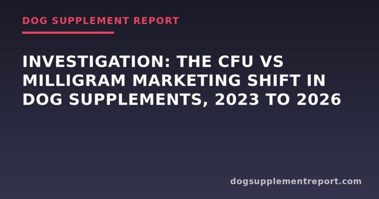 Investigation: The CFU vs Milligram Marketing Shift in Dog Supplements, 2023 to 2026