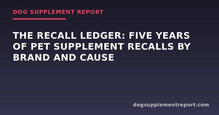 The Recall Ledger: Five Years of Pet Supplement Recalls by Brand and Cause